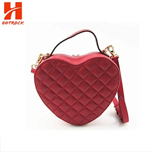 Red Fashion PU Handbags Heart Shape leather Ladies Crossbody bags
