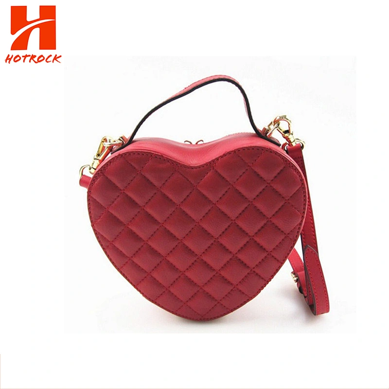 Red Fashion PU Handbags Heart Shape leather Ladies Crossbody bags