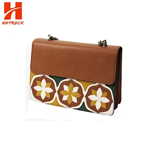 2PCS pu leather shoulder bags women bags set with Flower Patch