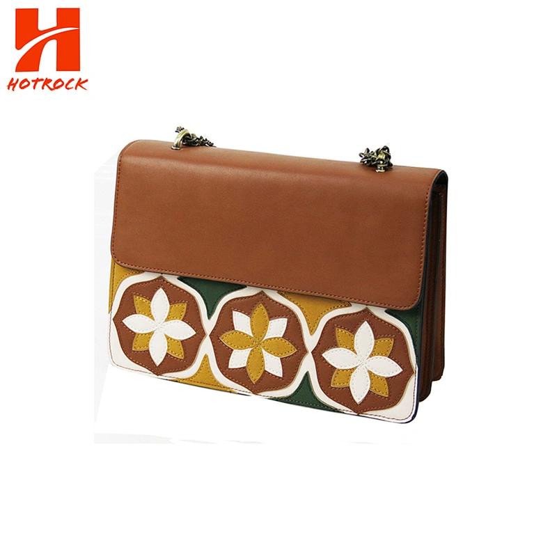 2PCS pu leather shoulder bags women bags set with Flower Patch