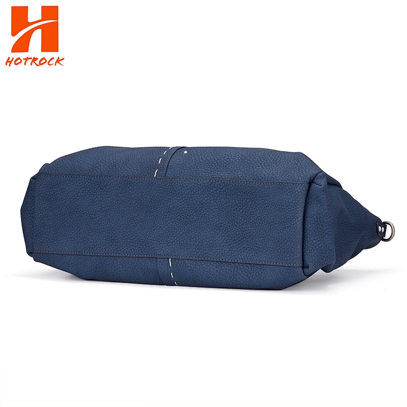 Women Tote Purse Shoulder Bags Blue Pu Leather Top Handle Satchel Handbags