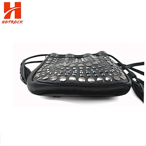 Women Rivet shoulder purses bags PU leather crossbody bags with Tassel