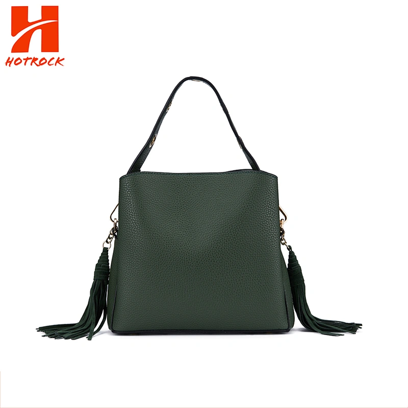 Hotrock Design Fringe Shoulder Bags Ladies Classic Green Tassel Handbags