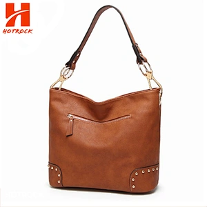 Large capacity ladies tote bags shoulder bags rivet decoration women Pu leather bags