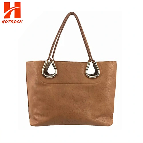 Customized PU Top Handle bags Faux Leather Tote Bags for Ladies