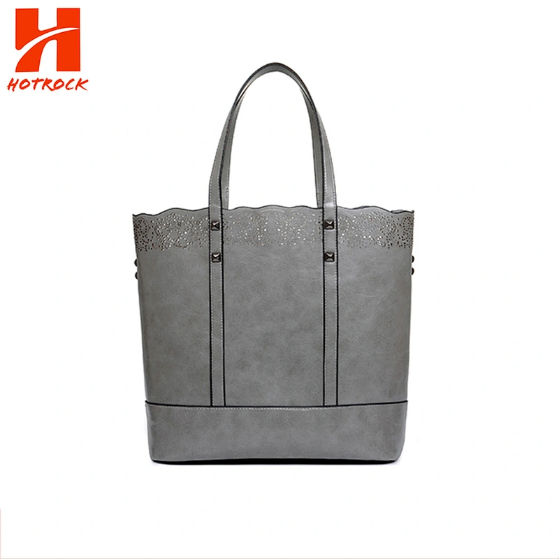 The New 2019 simple and retro hollow out carving single shoulder PU handbag