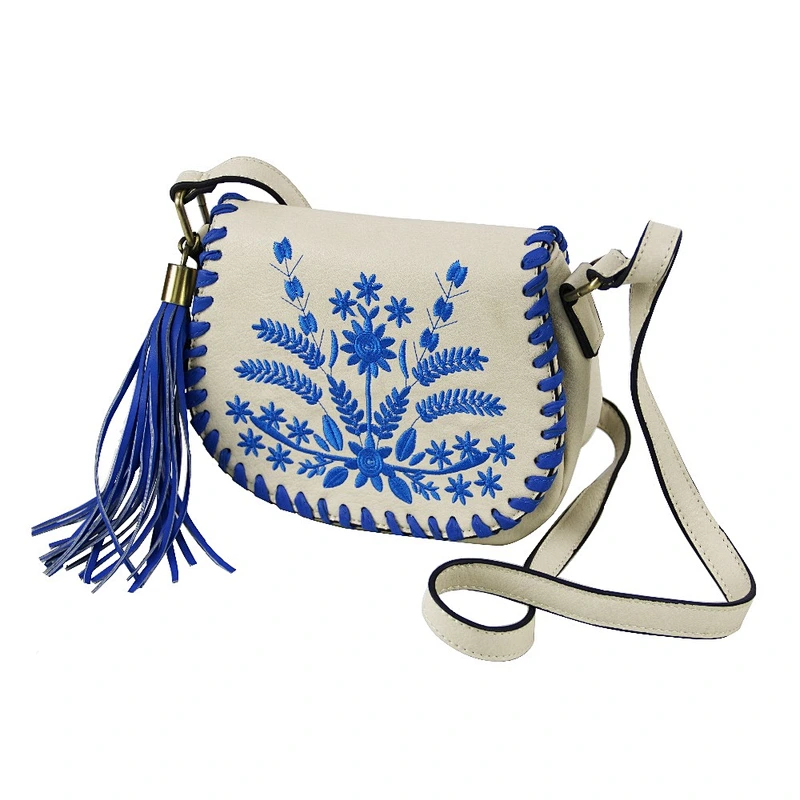 Hotrock Women Embossed White Backpack Crossbody Bags Pu leather Bag Set