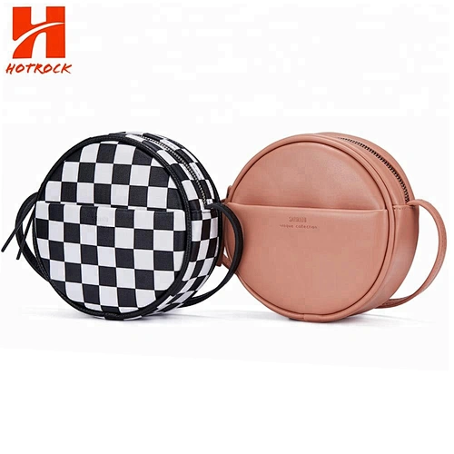 Online Mini Travel UK Style Shopping Soft PU Leather Women Round Shoulder Bags