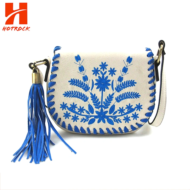 Normal popular Embroidered Square Shoulder Bags PU leather crossbody bags