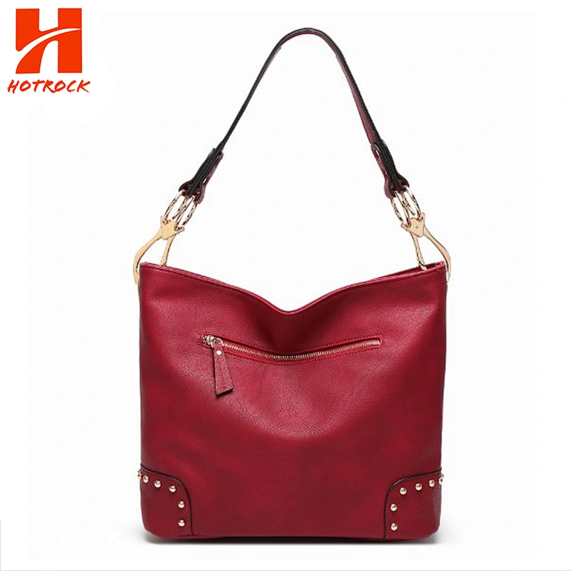 Large capacity ladies tote bags shoulder bags rivet decoration women Pu leather bags