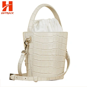 New CROC Mini Bucket Crossbody Bags Pu Leather for Women