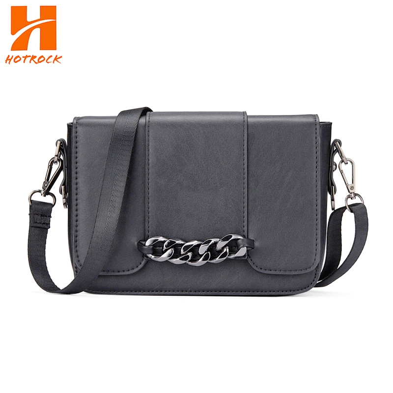 OEM Fashion Black PU Leather Shoulder Crossbody Bags for women Gift