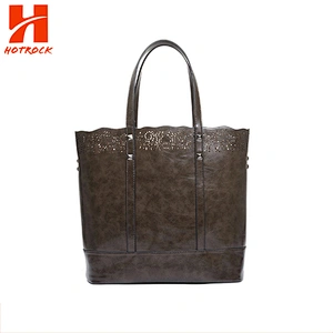 The New 2019 simple and retro hollow out carving single shoulder PU handbag
