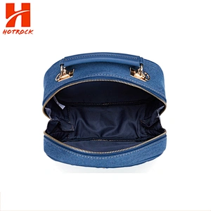 Online Fashion Deep Blue Shoulder bag Denim women Bags with Pearl
