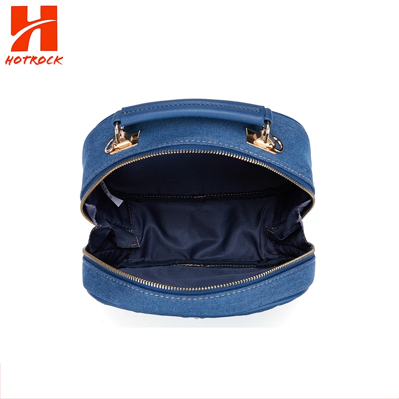 Online Fashion Deep Blue Shoulder bag Denim women Bags with Pearl