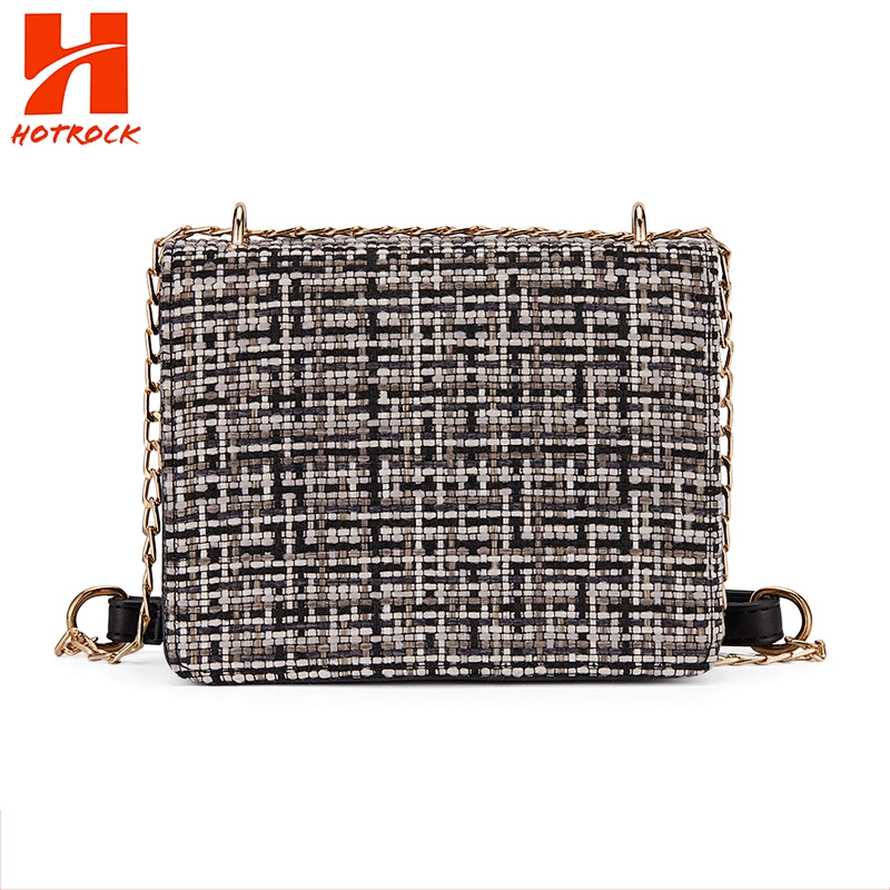 Classic Luxury Tweed OEM fashion crossbody bag for ladies