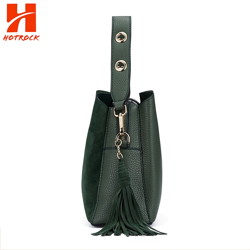 Hotrock Design Fringe Shoulder Bags Ladies Classic Green Tassel Handbags