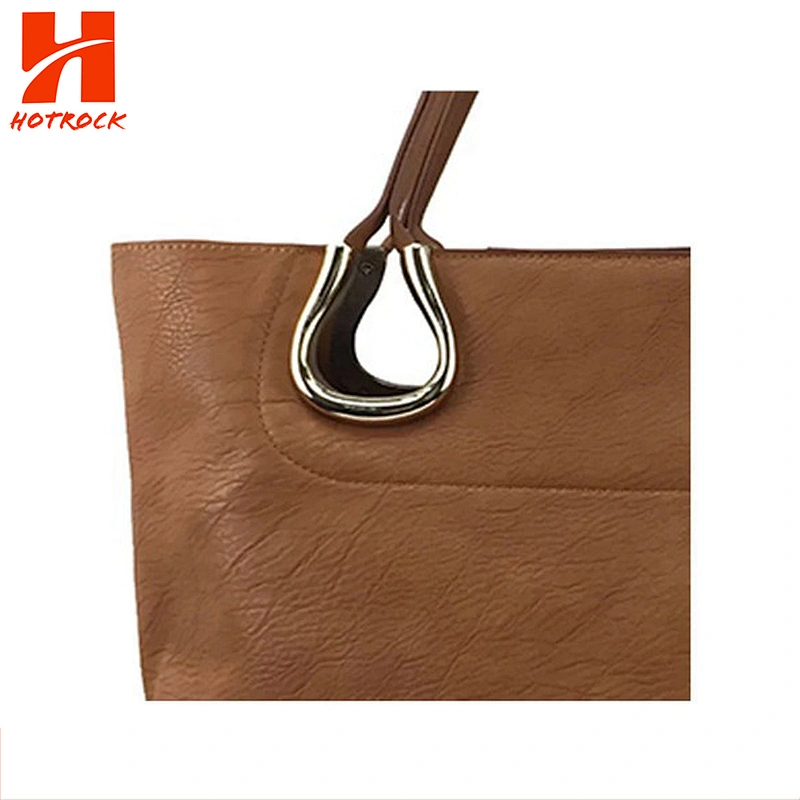 Customized PU Top Handle bags Faux Leather Tote Bags for Ladies