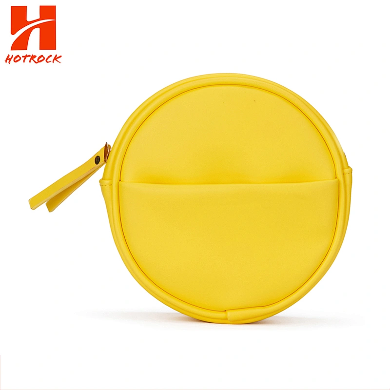 Women's Purse Yellow Faux Leather Mini Round Shoulder Crossbody Bags