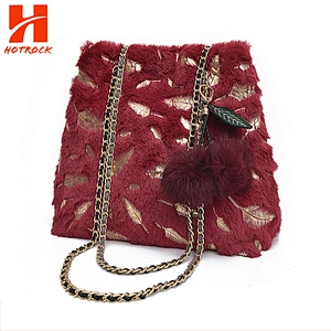 Gorgeous New Fashion Feather Tote Bags with long chain strap shoulder bags