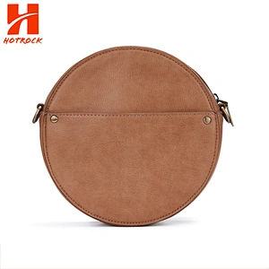 Classical Women Round Tassel Bag Detachable Pu Leather Strap Crossbody Bags