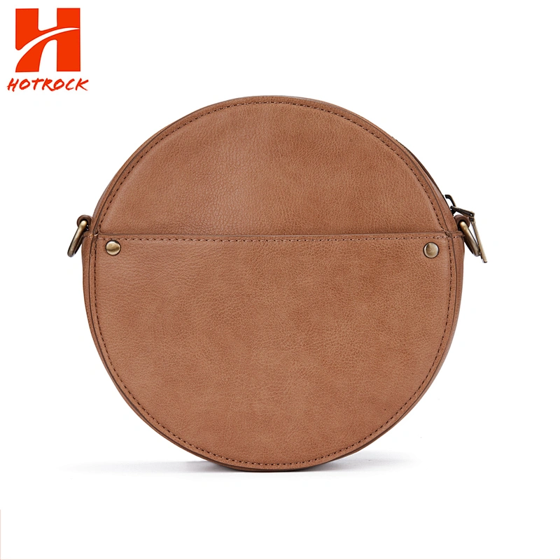 Classical Women Round Tassel Bag Detachable Pu Leather Strap Crossbody Bags