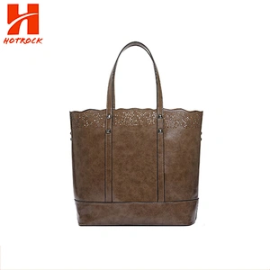 The New 2019 simple and retro hollow out carving single shoulder PU handbag