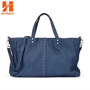 Women Tote Purse Shoulder Bags Blue Pu Leather Top Handle Satchel Handbags