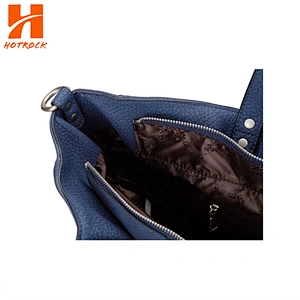 Women Tote Purse Shoulder Bags Blue Pu Leather Top Handle Satchel Handbags
