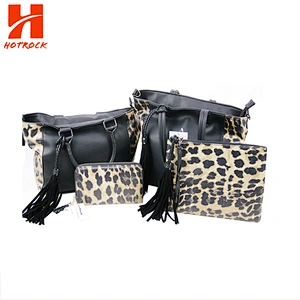 Sexy Leopard style women series Animal Prints PU leather bags Set
