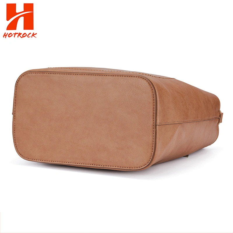 Eco-friendly Women Pu Leather Bucket Bags Ladies Single Shoulder Tote Bags