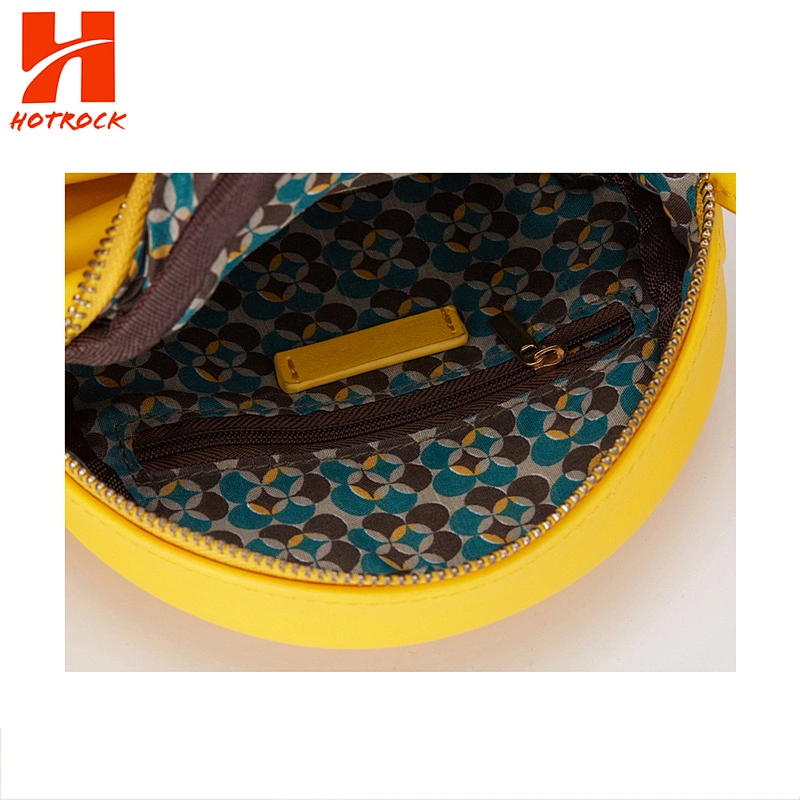 Women's Purse Yellow Faux Leather Mini Round Shoulder Crossbody Bags