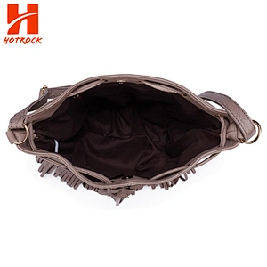 Hotrock Factory Women Fringe Handbags Popular Faux Leather Tassel Bucket bags