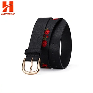 OEM Black PU Leather Floral Embroidered Multi Spaced Ladies Bags Set
