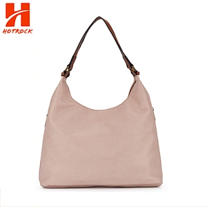 Simple design women handbags faux leather bags with zipper gusset