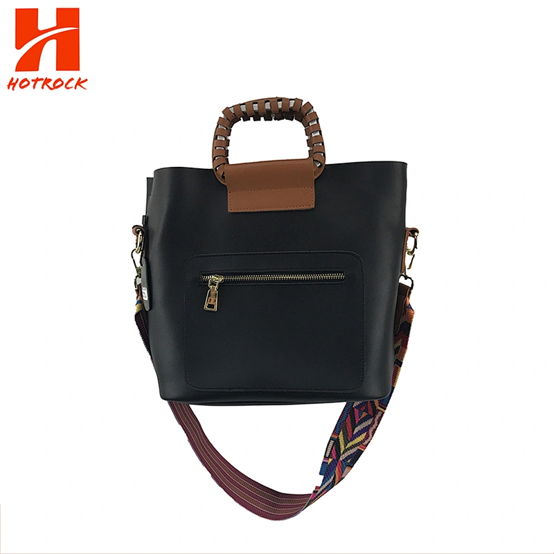 Top Handle Satchel Women PU Leather Handbag Fashion Wide Strap Crossbody Bags