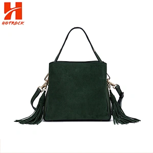 Hotrock Design Fringe Shoulder Bags Ladies Classic Green Tassel Handbags