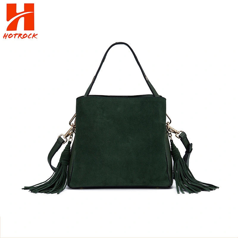 Hotrock Design Fringe Shoulder Bags Ladies Classic Green Tassel Handbags