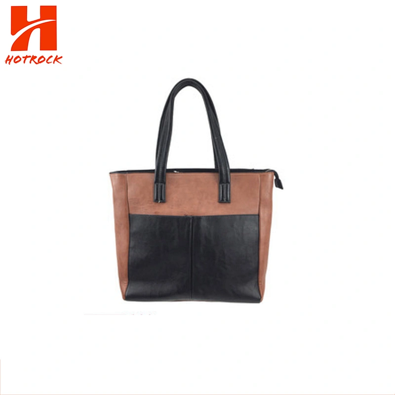 PU Women Handbags Wholesaler Sales Brown Leather Tote Bags