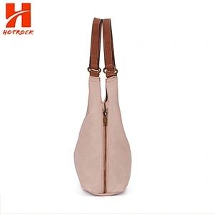 Simple design women handbags faux leather bags with zipper gusset