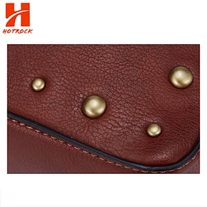 Rectangle Rivet Pu Shoulder Bags Faux Leather Women Crossbody Bags