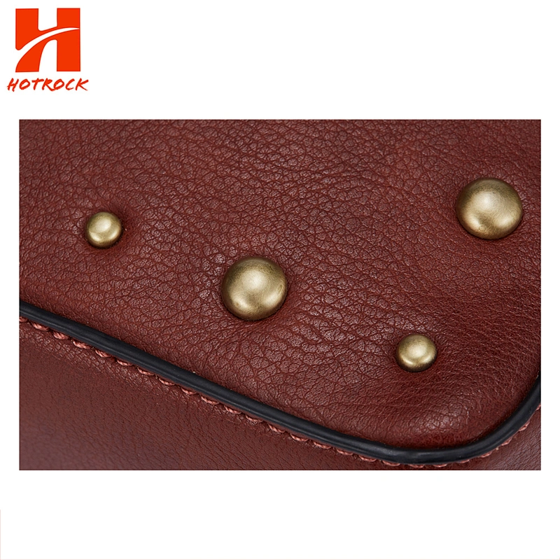 Rectangle Rivet Pu Shoulder Bags Faux Leather Women Crossbody Bags
