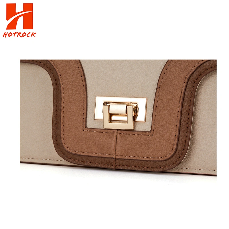 Beige Pu Leather Purse Crossbody Bag Rectangle Shape Clutches Shoulder Bags for Women