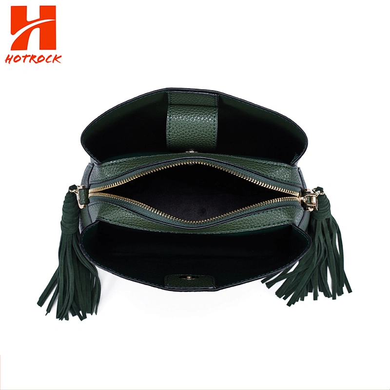 Hotrock Design Fringe Shoulder Bags Ladies Classic Green Tassel Handbags