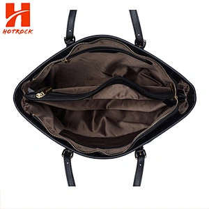 China Suppliers PU Handbags Black Leather Women Tote Bags