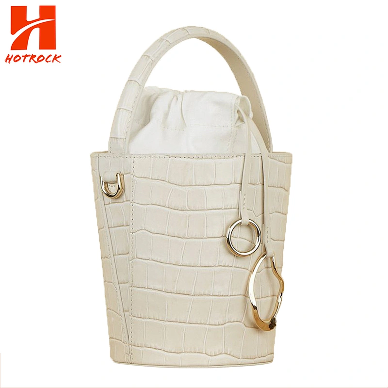 New CROC Mini Bucket Crossbody Bags Pu Leather for Women