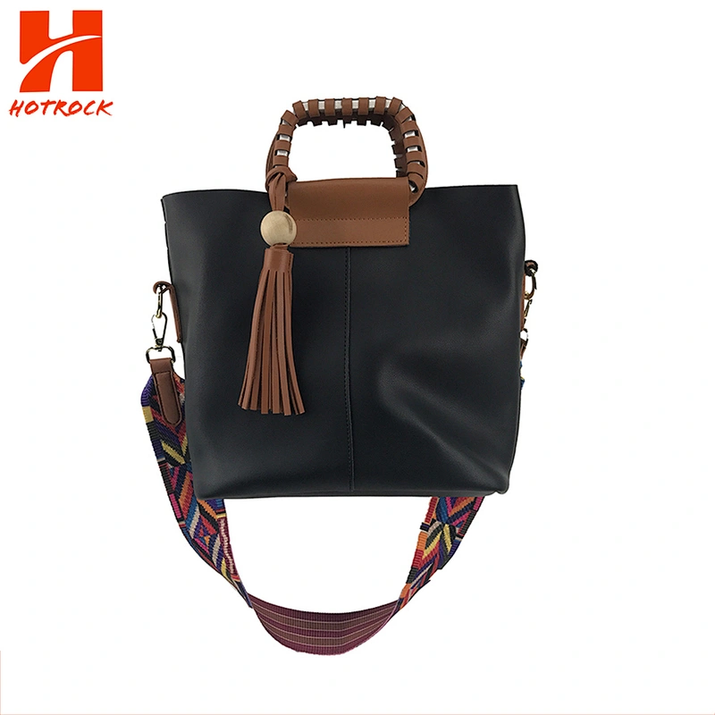 Top Handle Satchel Women PU Leather Handbag Fashion Wide Strap Crossbody Bags