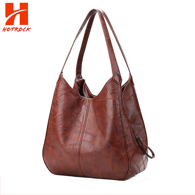 OEM simple design women bags soft PU leather ladies Tote bags