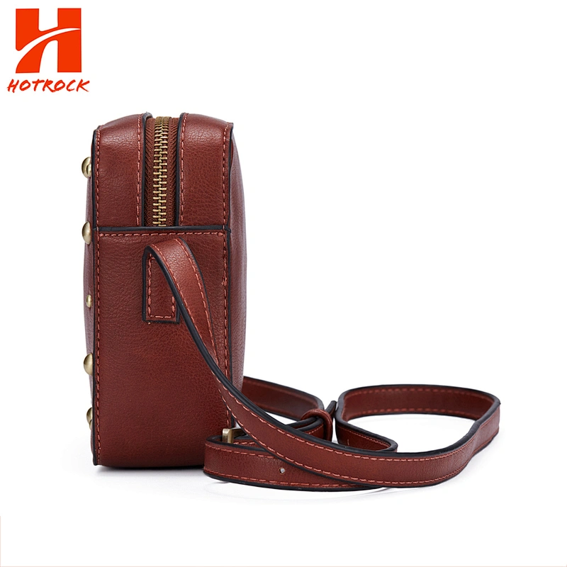 Rectangle Rivet Pu Shoulder Bags Faux Leather Women Crossbody Bags