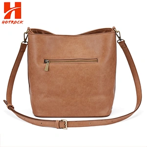 Eco-friendly Women Pu Leather Bucket Bags Ladies Single Shoulder Tote Bags